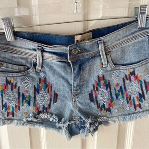 Roxy Women's Embroidered Denim Shorts - Blue
